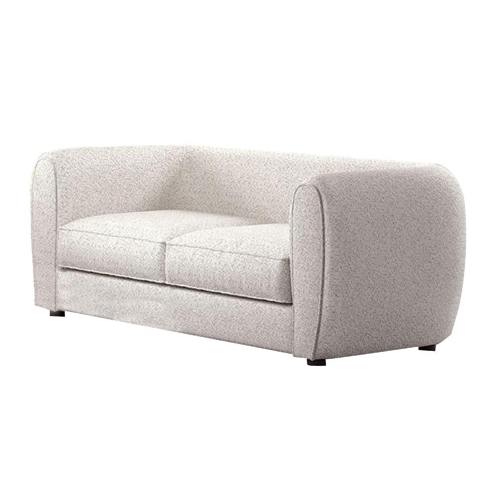 Dly Loveseat | Off White Boucle Seat | Welt Trim | 68" Tuxedo Style