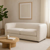 Dly Loveseat | Off White Boucle Seat | Welt Trim | 68" Tuxedo Style