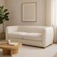 Dly Loveseat | Off White Boucle Seat | Welt Trim | 68" Tuxedo Style