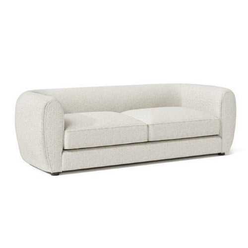 Dly Sofa | Off White Boucle Seat | Welt Trim | 87" Tuxedo Style