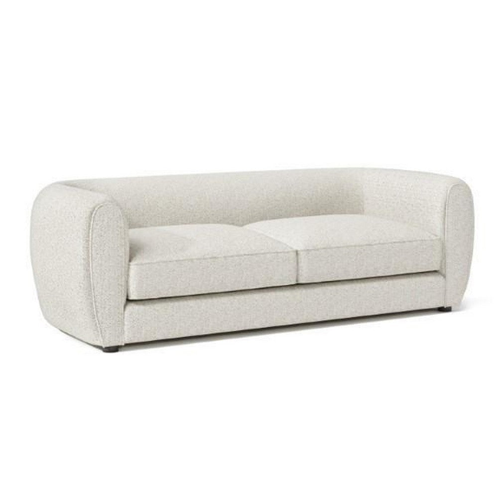 Dly Sofa | Off White Boucle Seat | Welt Trim | 87" Tuxedo Style