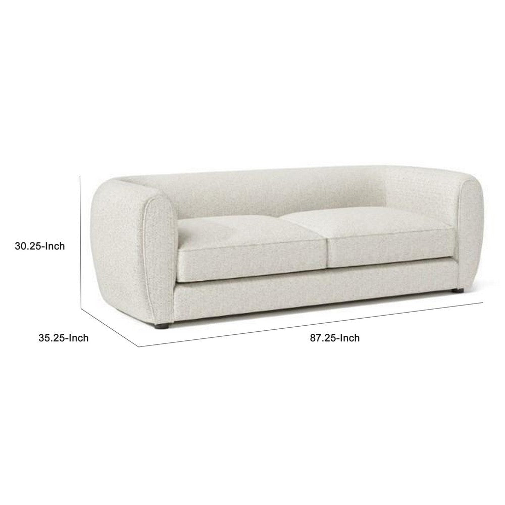 Dly Sofa | Off White Boucle Seat | Welt Trim | 87’’ Tuxedo Style BM340272
