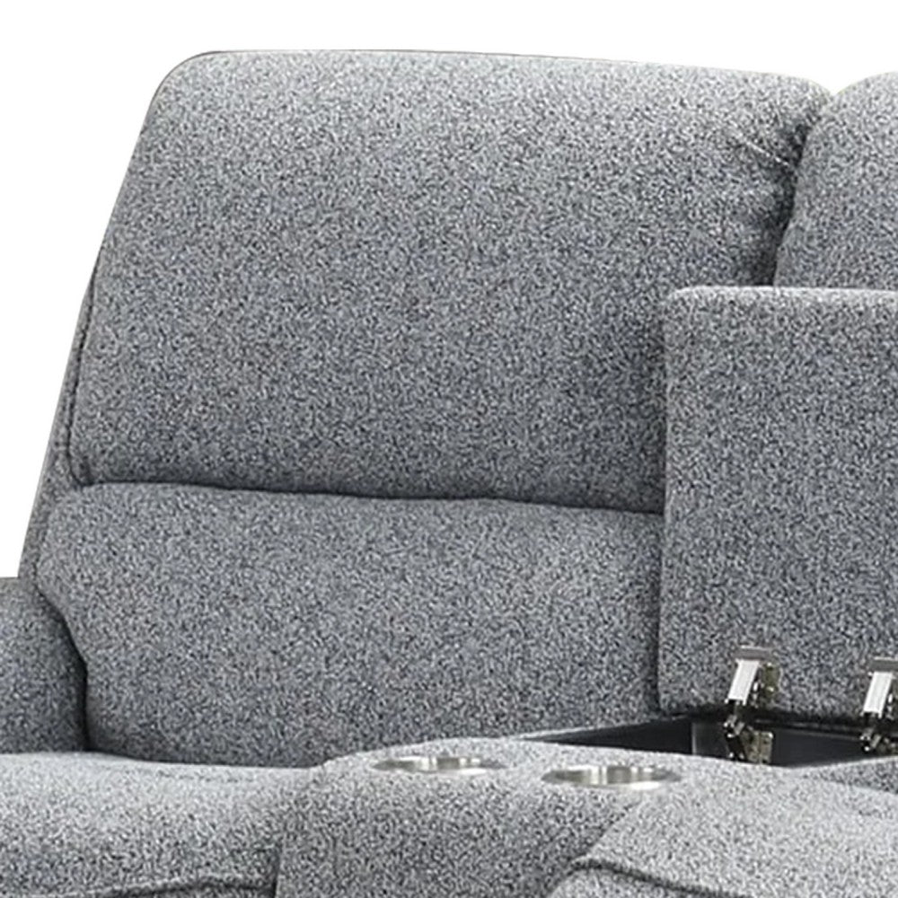 Cote Loveseat | Power Reclining | Gray Boucle | Center Console | 73"