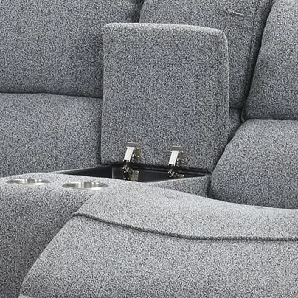 Cote Loveseat | Power Reclining | Gray Boucle | Center Console | 73"