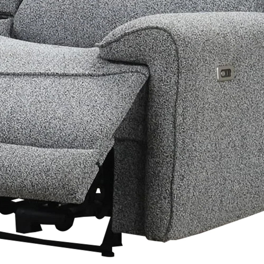 Cote Loveseat | Power Reclining | Gray Boucle | Center Console | 73"