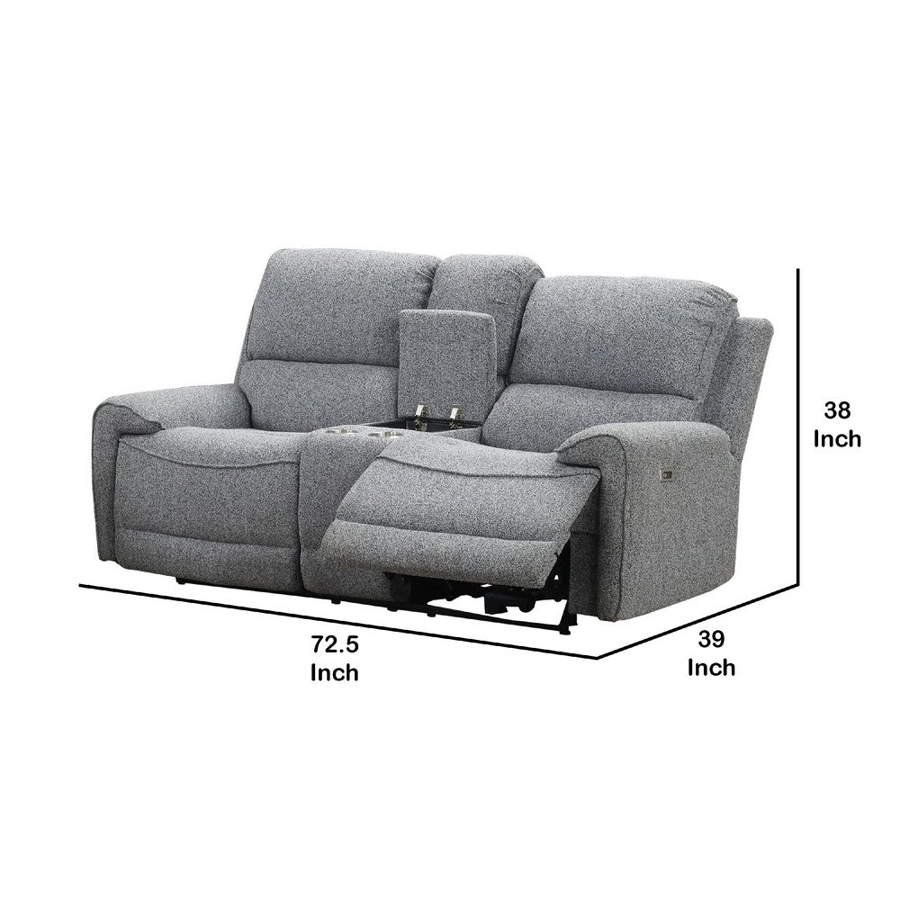 Cote Loveseat | Power Reclining | Gray Boucle | Center Console | 73"