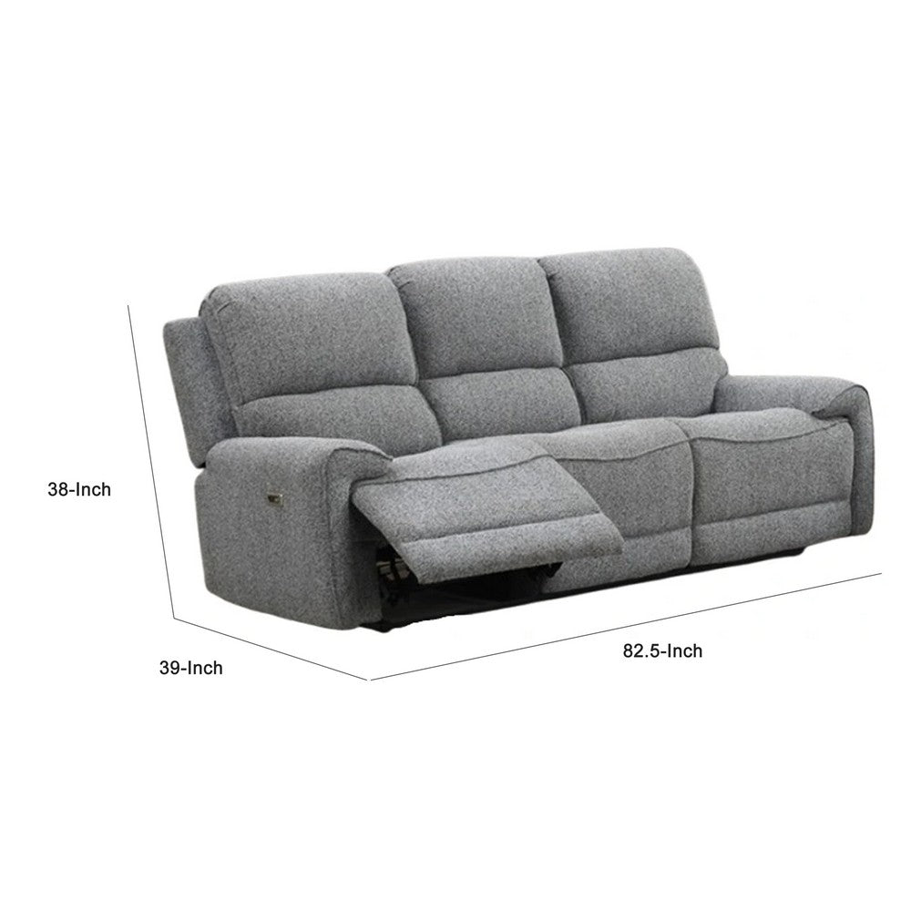 Cote Sofa | Power Reclining | Gray Boucle | USB Charging Ports | 83"