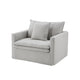 Rutu Accent Oversize Armchair | 1 Throw Pillow | Light Gray Padded Linen BM340275