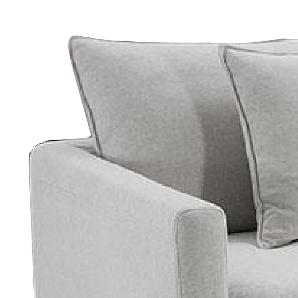 Rutu Accent Oversize Armchair | 1 Throw Pillow | Light Gray Padded Linen BM340275