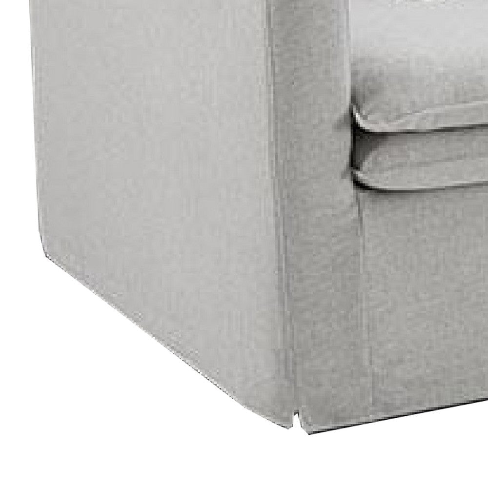 Rutu Accent Oversize Armchair | 1 Throw Pillow | Light Gray Padded Linen BM340275