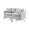 Rutu Loveseat | 2 Accent Pillows | Light Gray Padded Linen | 68’’ BM340276