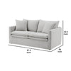 Rutu Loveseat | 2 Accent Pillows | Light Gray Padded Linen | 68"
