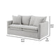 Rutu Loveseat | 2 Accent Pillows | Light Gray Padded Linen | 68"