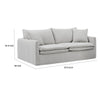 Rutu Sofa | 2 Accent Pillows | Light Gray Padded Linen | 84’’ BM340277