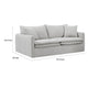 Rutu Sofa | 2 Accent Pillows | Light Gray Padded Linen | 84’’ BM340277
