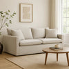Rutu Sofa | 2 Accent Pillows | Light Gray Padded Linen | 84"