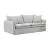Rutu Sofa | 2 Accent Pillows | Light Gray Padded Linen | 84"