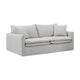 Rutu Sofa | 2 Accent Pillows | Light Gray Padded Linen | 84"