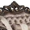 Aboi Loveseat | 3 Pillows | Brown Velvet | Carved Dark Cherry Wood | 70’’ BM340284