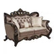 Aboi Loveseat | 3 Pillows | Brown Velvet | Carved Dark Cherry Wood | 70"