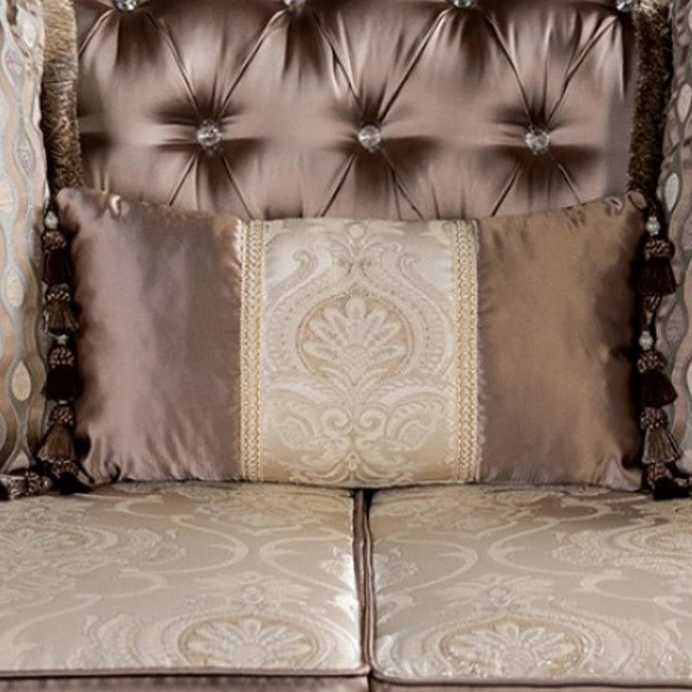 Aboi Sofa w 5 Pillows | Brown Velvet | Ornate Carved Dark Cherry Wood | 95’’