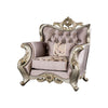 Aboi Armchair | 1 Accent Pillow | Purple Velvet | Carved Details BM340286