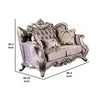 Aboi Loveseat | 3 Accent Pillows | Purple Velvet | Carved Details | 70’’ BM340287