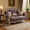 Aboi Loveseat | 3 Accent Pillows | Purple Velvet | Carved Details | 70’’ BM340287