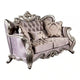 Aboi Loveseat | 3 Accent Pillows | Purple Velvet | Carved Details | 70"