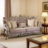 Aboi Sofa | 5 Accent Pillows | Purple Velvet | Carved Details | 95"