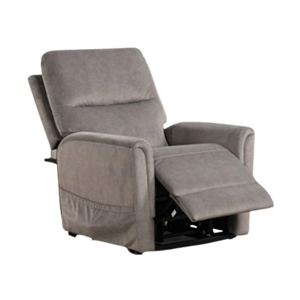 Power Lift Chair with Heat & Massage | Gray Fabric Padded | USB Port BM340289