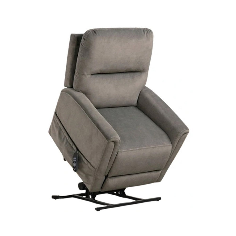 Power Lift Chair with Heat & Massage | Gray Fabric Padded | USB Port BM340289