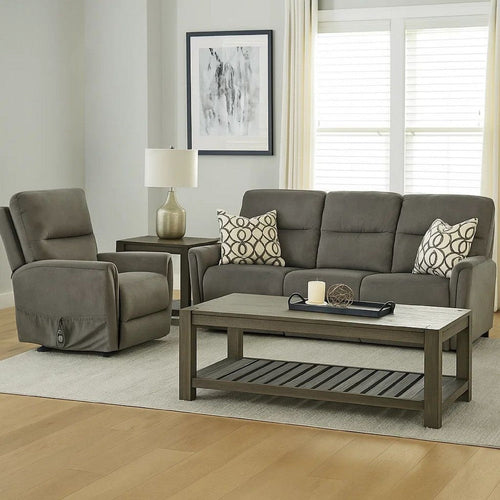 Power Lift Chair with Heat & Massage | Gray Fabric Padded | USB Port