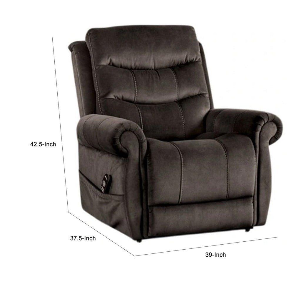 Power Lift Chair with Heat & Massage | Dark Gray Fabric | USB Port BM340290