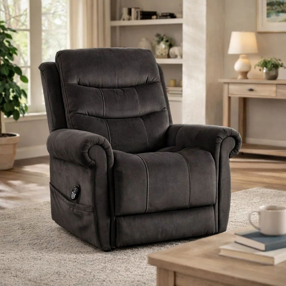 Power Lift Chair with Heat & Massage | Dark Gray Fabric | USB Port