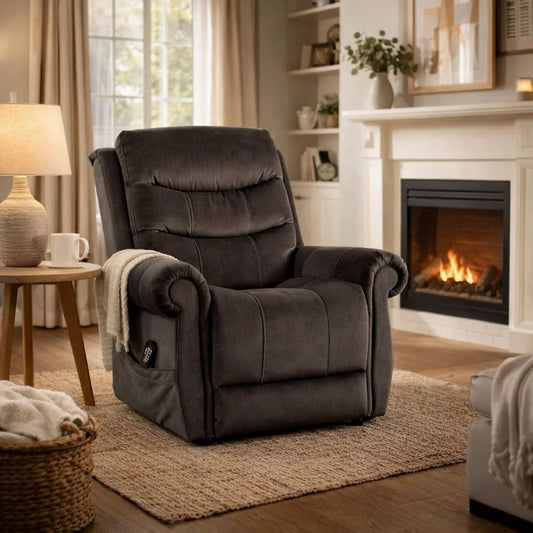 Power Lift Chair with Heat & Massage | Dark Gray Fabric | USB Port