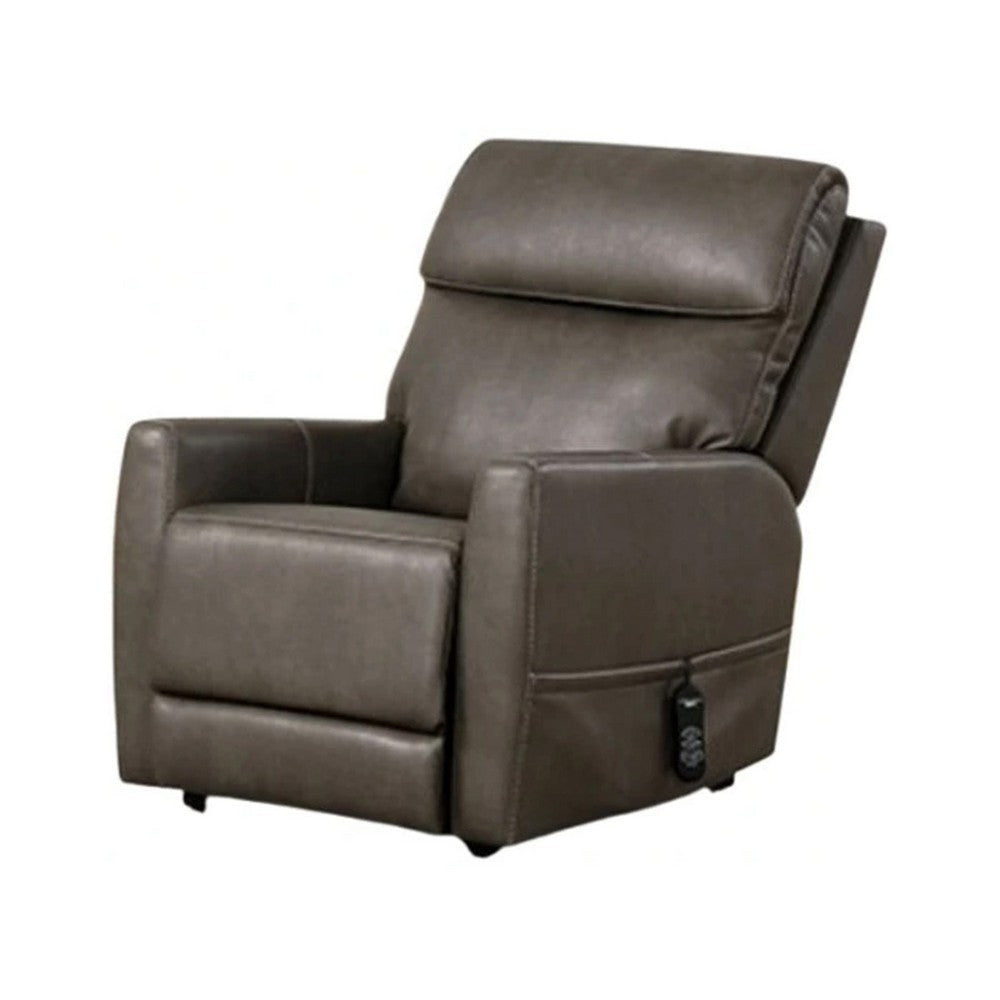 Lift Chair with Power Headrest | Light Gray Fabric Padded | USB Charging BM340292