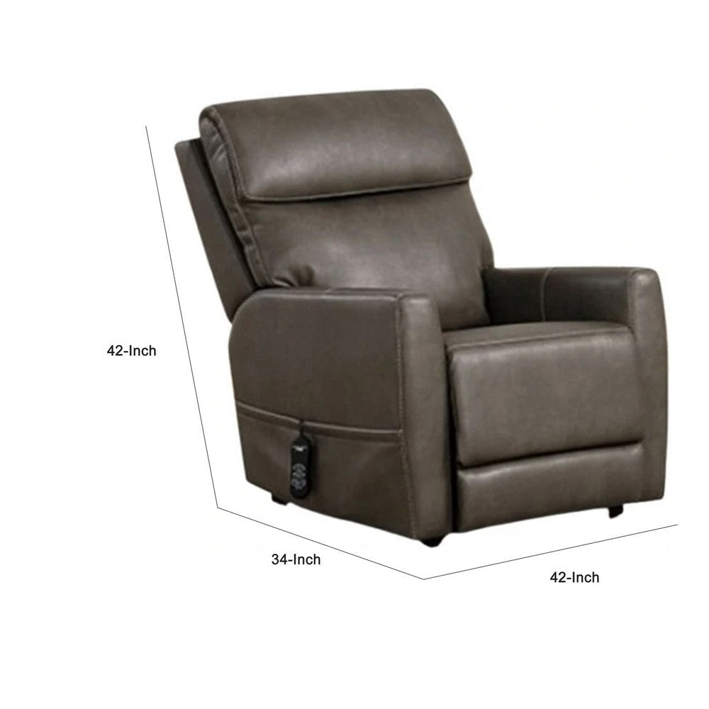 Lift Chair with Power Headrest | Light Gray Fabric Padded | USB Charging BM340292