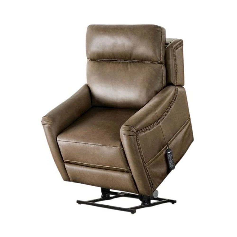 Lift Chair | Brown Faux Leather | Air Massage | 3 Zone Heating | USB BM340293