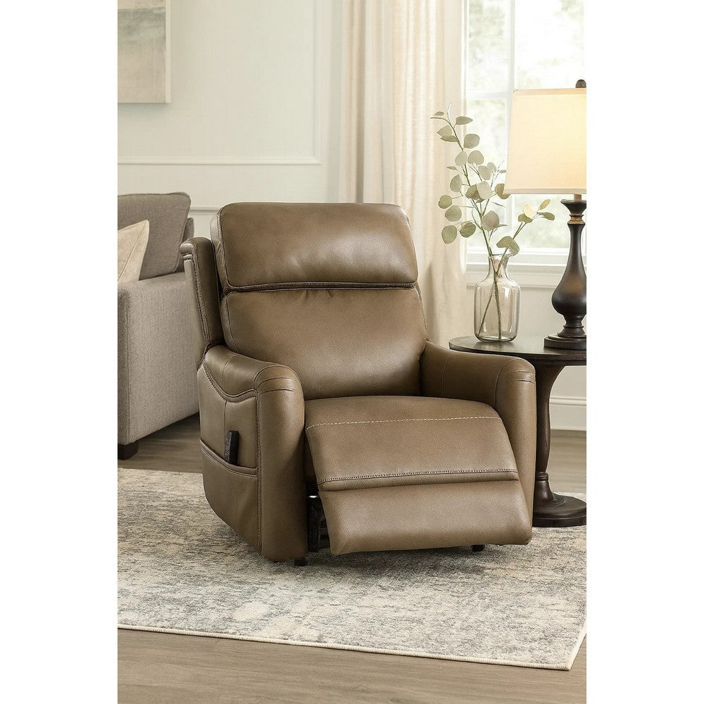 Lift Chair | Brown Faux Leather | Air Massage | 3 Zone Heating | USB BM340293