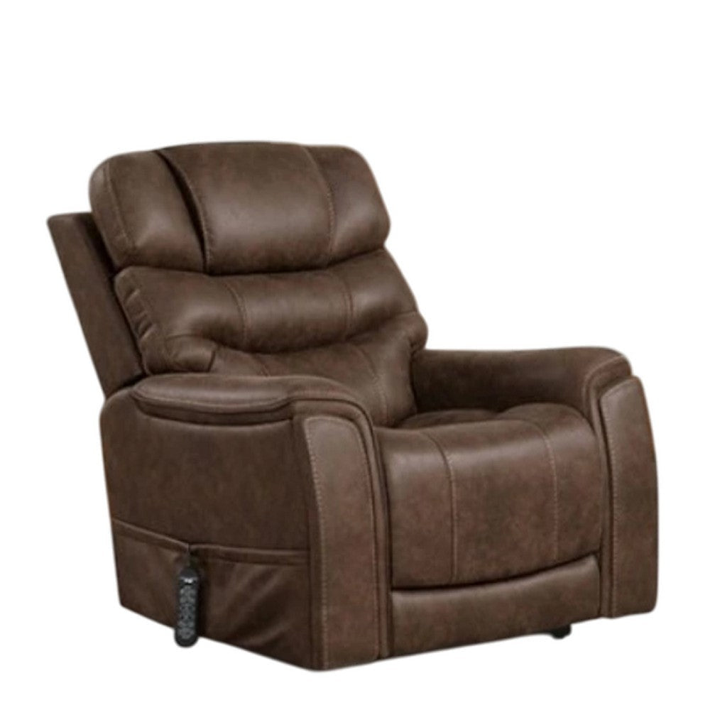 Lift Chair | Brown Fabric | Air Massage | Power Headrest | USB Charging