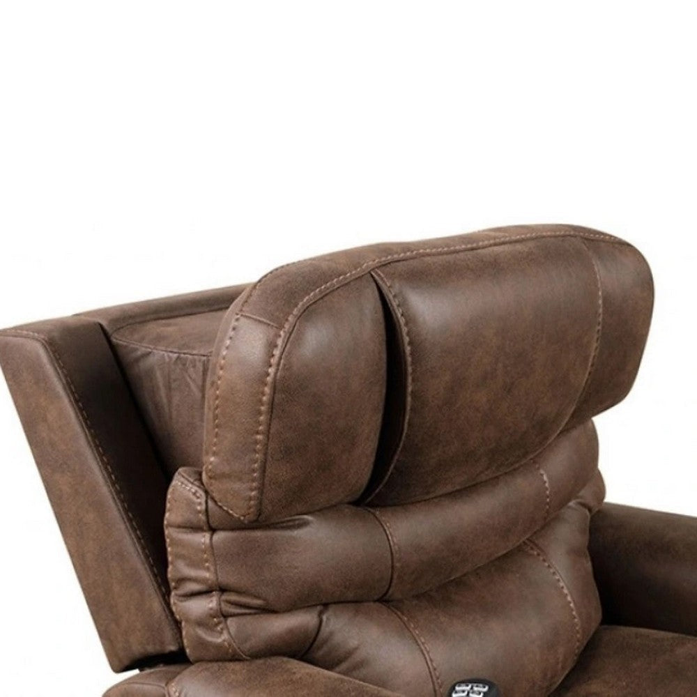 Lift Chair | Brown Fabric | Air Massage | Power Headrest | USB Charging BM340294