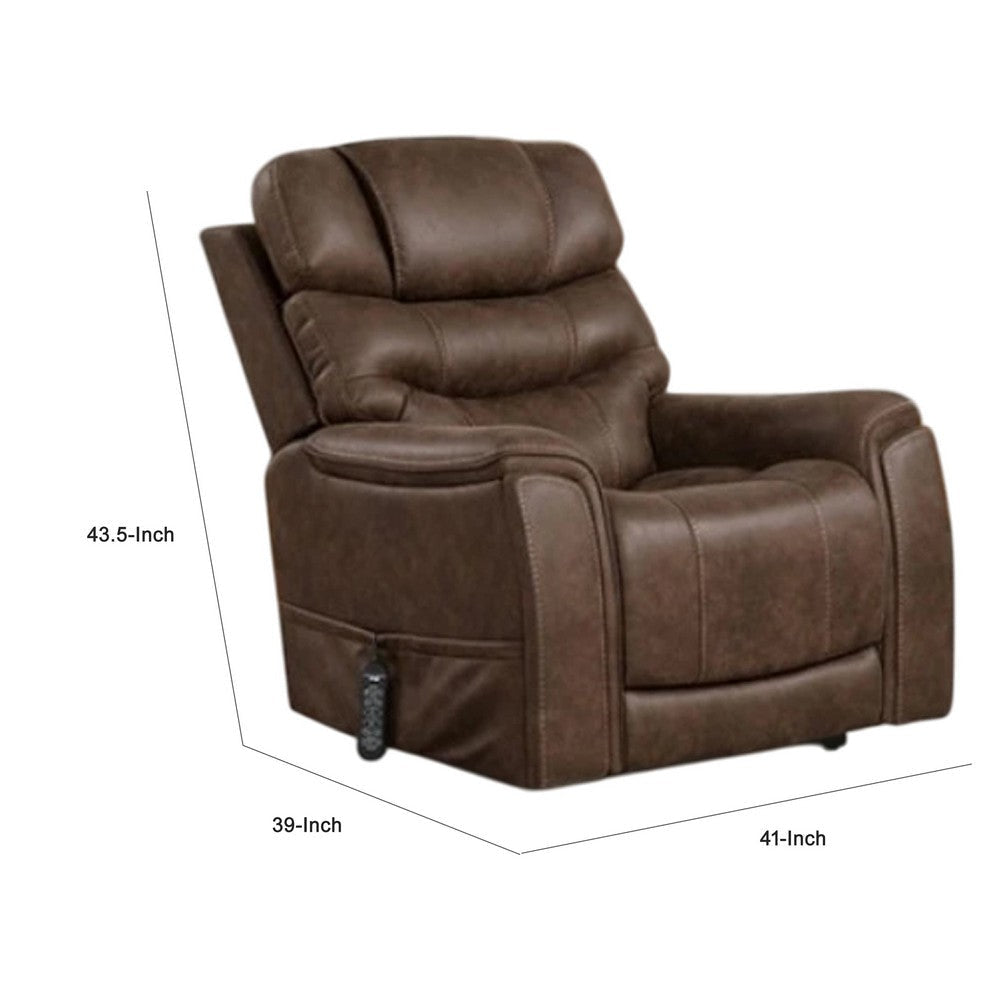 Lift Chair | Brown Fabric | Air Massage | Power Headrest | USB Charging BM340294