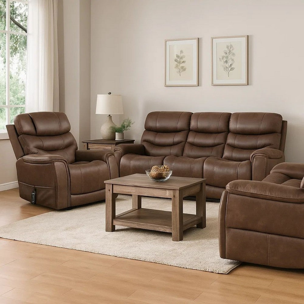 Lift Chair | Brown Fabric | Air Massage | Power Headrest | USB Charging