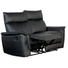 Lenne Loveseat | Black Faux Leather | Manual Recliner Mechanism | 63"