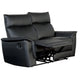 Lenne Loveseat | Black Faux Leather | Manual Recliner Mechanism | 63"