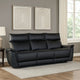 Lenne Sofa | Black Faux Leather | Manual Reclining Mechanism | 86"