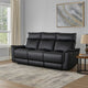 Lenne Sofa | Black Faux Leather | Manual Reclining Mechanism | 86"