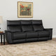 Lenne Sofa | Black Faux Leather | Manual Reclining Mechanism | 86"