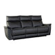 Lenne Sofa | Black Faux Leather | Manual Reclining Mechanism | 86"